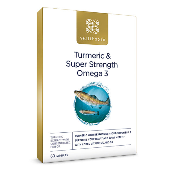 Healthspan Turmeric &Super Strength Omega 3 - 60 Capsules