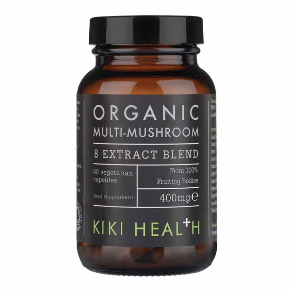 KIKI HEALTH Organic Mushroom Extract 60 vegetarian capsules - 8 Extract Blend 400mg