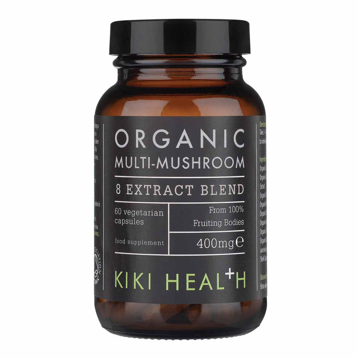 KIKI HEALTH Organic Mushroom Extract 60 vegetarian capsules - 8 Extract Blend 400mg